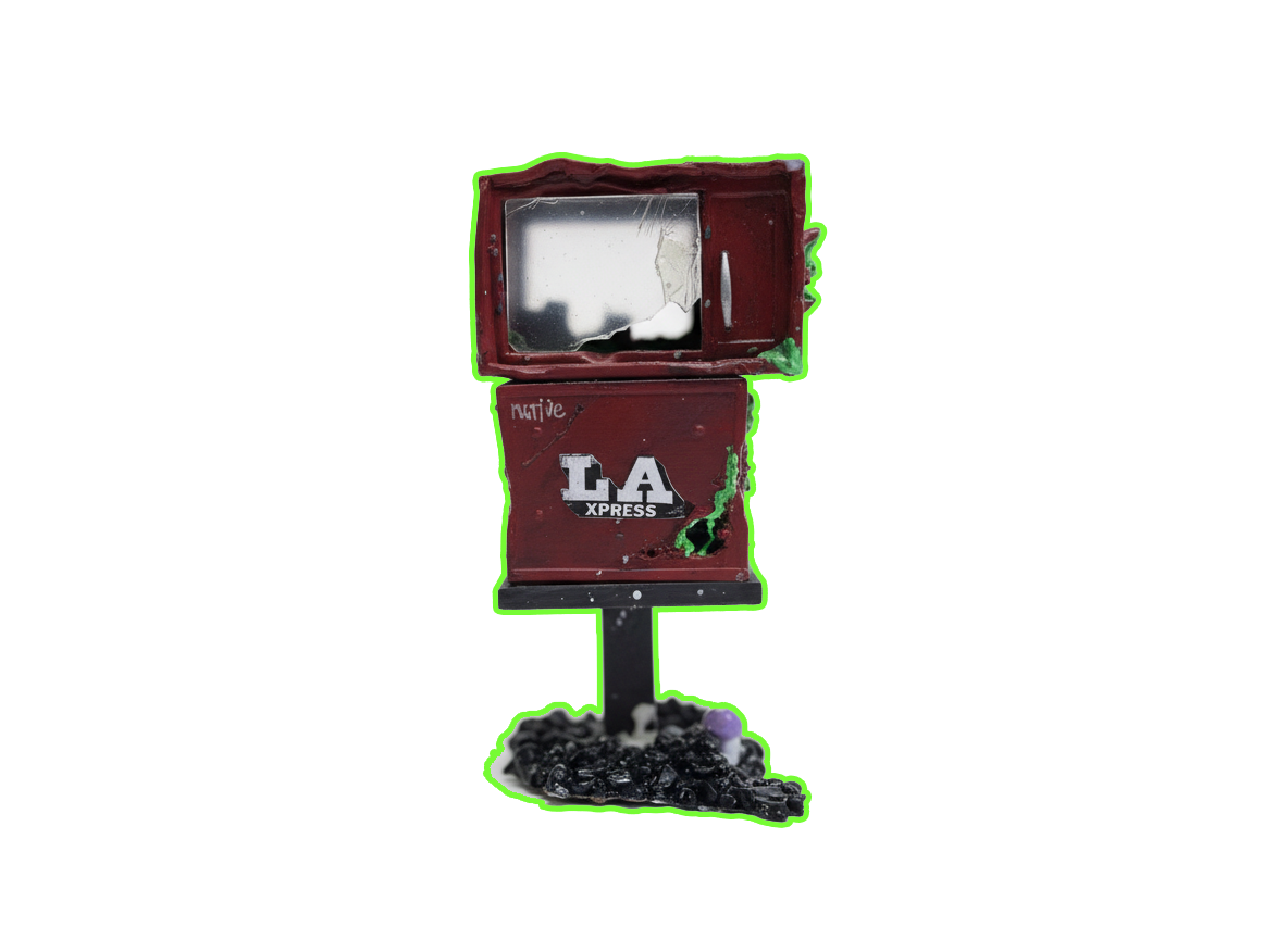 LA Xpress newspaper box sculpture